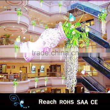 New design hanging LED flower rattan and vase for decoration
