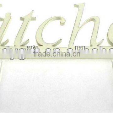 home decoration kitchen letter with four hooks cream wooden hanging hooks