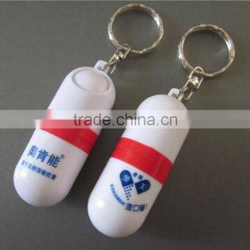 Capsule Shape Pill Box Key Ring