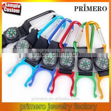 Aluminum Carabiner Clip Water Bottle Holder Hiking Snap Hook Compass Key Chain