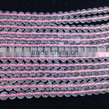 Nautral Polish Madagascar Clear Pink Rose Quartz Round Beads For Jewelry photo-4