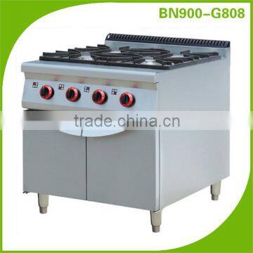 Heavy Duty Gas Range 4 burners with Cabinet/restaurant kitchen equipment BN900-G808