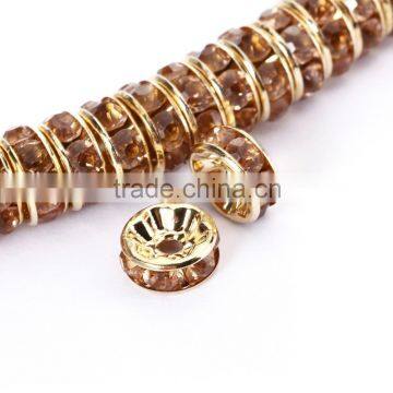 Gold Plated Light Peach Color #362 Rhinestone Jewelry Rondelle Spacer Beads Variation Color and Size 4mm/6mm/8mm/10mm