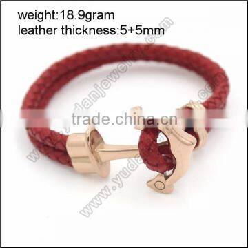 Guangzhou factory wholesale custom leather anchor bracelet                        
                                                                                Supplier's Choice