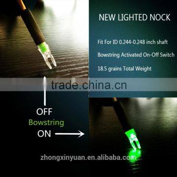 LED Lighted Arrow Nock 6.2-6.3mm Bowstring Activated On-off Switch