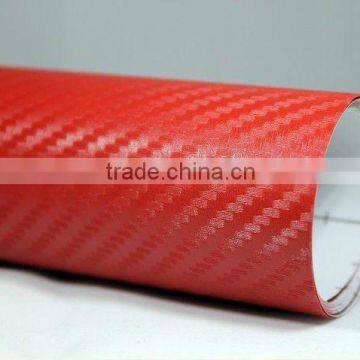 High Quality 3D Red Texture Carbon Fibre Vinyl Twill HOOD/ROOF/TRUNK Car Wrap Sheet Bubble Free