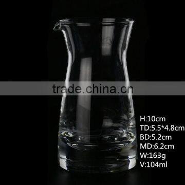 Sodalime handblown clear transparent leadfree crystal Japan star hotel wine decanter with dark mouth