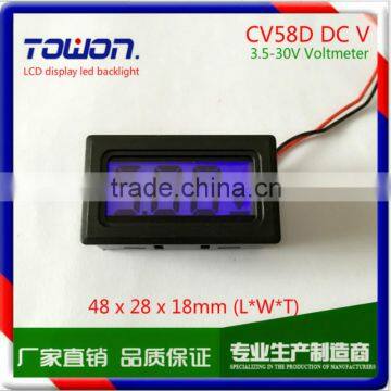 CV58D Mini 2-Wire Blue LCD Display LED Backlight DC3.5~30V Digital Voltage Meter photo-3