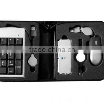 Portable USB Travel Kit with Mini USB Optical Mouse