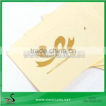 Sinicline Clear PVC sticker labels with gold foiled stamped