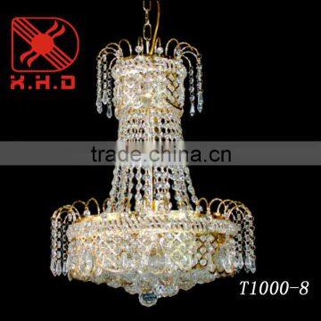 Luxury Crystal golden Chandelier wrought iron lighting fixture