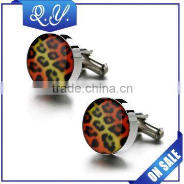 Leopard Design Unique Shirt Cuff Stainless Steel Quick Link High Quality Cuff Links