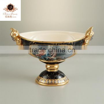 classical style luxury ECO-friendly hand painted ceramic porcelain decoration art bowl