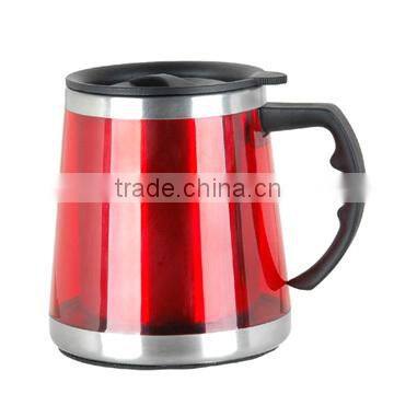 ZH-517 travel mug with platic outer and stainless steel inner