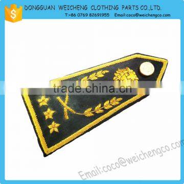 Wholesale Handmade Custom military Bullion quality epaulets/Hand embroidered bullion badges