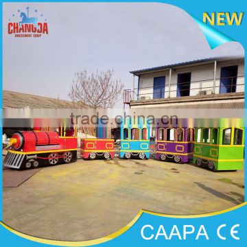 NEW!!!! 2016 changda best selling battery control tracless tourist train for sale