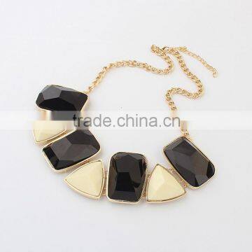 American and European hot sale fashion jewelry resin geometry necklace