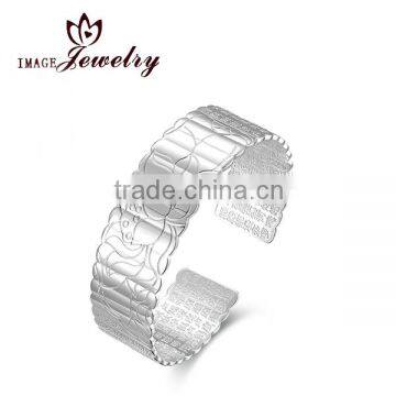 Hot sale adjustable Cuff women's 925 sterling silver bangle