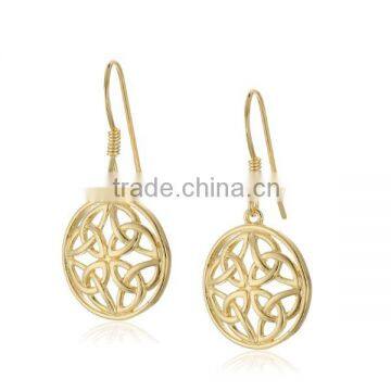 925 Silver Celtic-Knot Round Drop Jewelry Earrings