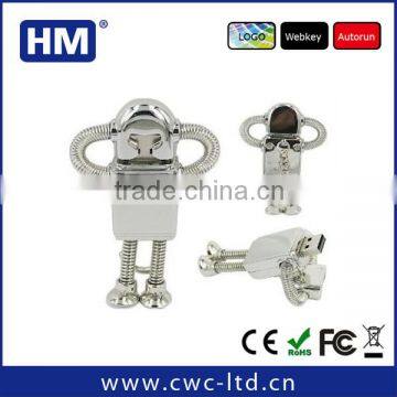 Silver Flexible Metal Robot Usb Flash Drive for Gifts