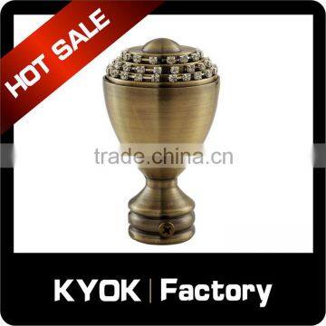 KYOK AA quality fashion simple style curtain rod finial,metal roof finials,fancy decorative curtain rods accessories
