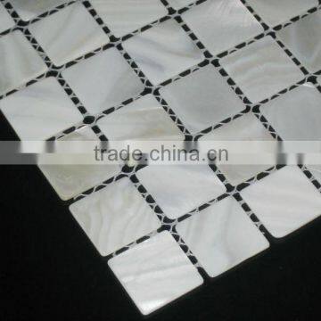 25*25mm Pure white seamed freshwater shell mosaic tile river mother of pearl mosaic