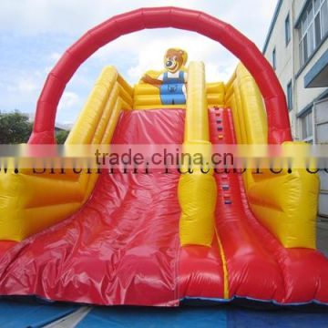 fashionable inflatable small bear slide for kids