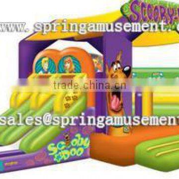 Newest hot sale cheap SCOOBY DOO Classical inflatable bouncy house and fun slide combo castle for sale