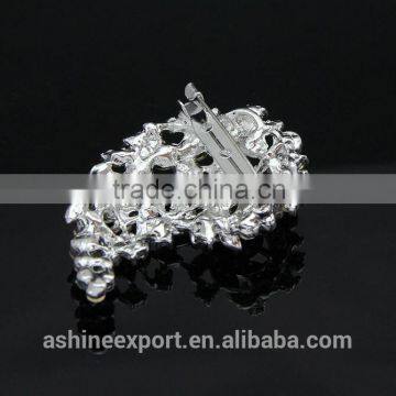 Bridal Bright Leaf Flower Rhinestone Brooch/handmade Rhinestone Brooch photo-4
