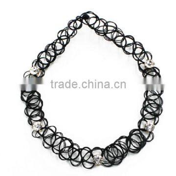 Fashion Custom Design 90s Tattoo Choker Plastic Crystal Bead Necklace Quality Choice photo-2