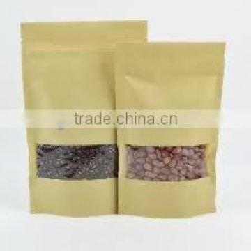 Food grade kraft paper pouch bag with clear window