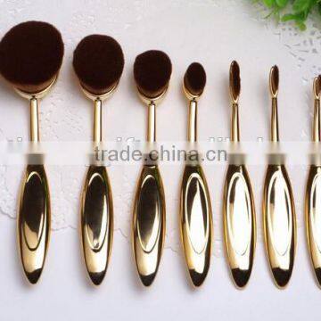 10pcs Gold Color Powder Blush Oval Makeup Brush