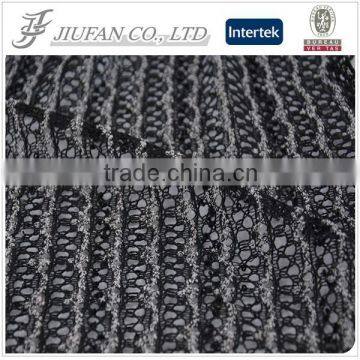 Jiufan Textile 2015 High Quality Fancy Fabric TR Sequined Knit Stripe Fabric For Sweater