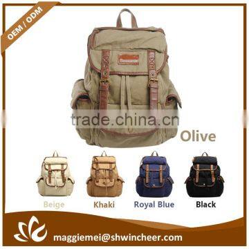 2016 Hot selling knapsack bag, canvas school bag, canvas backpack wholesale with good quality