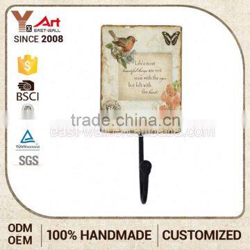 Hot Sell Custom Printing Old Fashioned Wall Board Hanger Small Black Metal Hooks