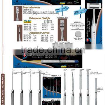 Osteotome Bone Chisels, Bone Hammer Dental Instruments