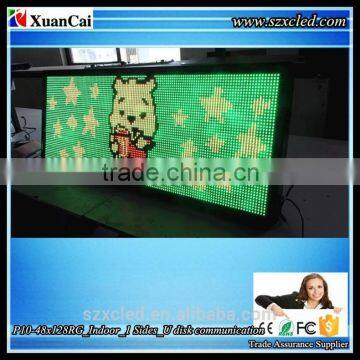 Indoor led screen P10-48x128RG Time, date, graphic LED message sign display panel