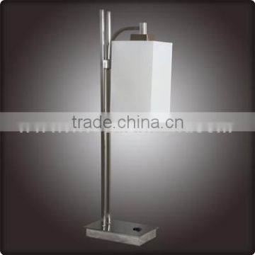 UL CUL Listed Brushed Nickel Hotel Bedroom Table Light With Base Switch And Fabric Shade T20161