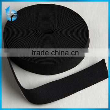 Band woveaving company provide No-slip black solid elastic tape for men's bib and brace overalls