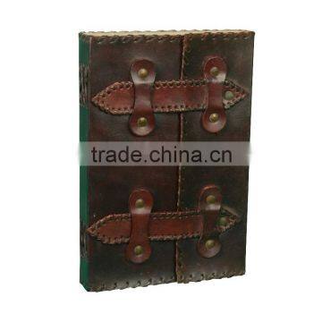 Leather Journal Dual Strap Diary Notebook Sketchbook
