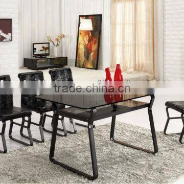 L861 Modern Elegant Indoor Furniture Glass Top Dining Tables,Center Table Designs