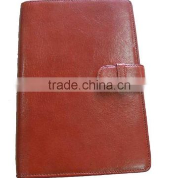 2016 new design A4 pu leather zipper portfolio, leather portfolio with calculator and pen