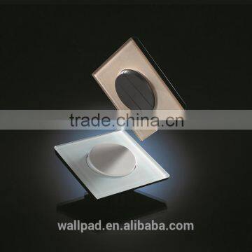 2015 China New Products Wallpad Luxury Black Crystal Glass Doorbell On/off Push Button Wall Light Electric Switch Socket photo-2