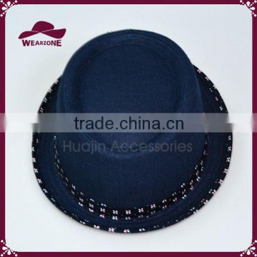 Hot Selling Ladies eleglant Blue Polyester Fedora Hat