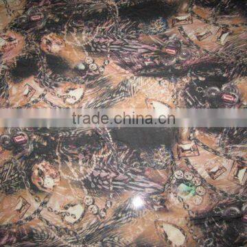 Animal Digital Printing Elastic Satin Fabric For Luxury dress