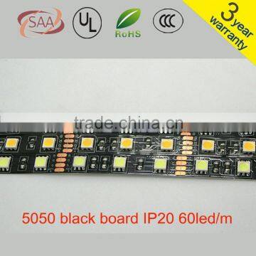 Black PCB LED strip 5050, 12V flexible light 60LED/m,SMD 300LED/5m/roll,White,White warm,Cold White,RGB