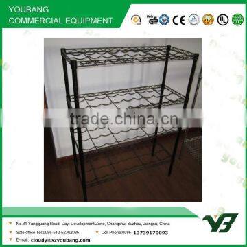 2015 hot sell NSF 100KGS heavy duty 4 tier home use black epoxy wine shelving (YB-WS021)