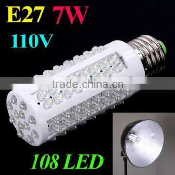 E27 7W 110V/220V White LED Corn Light led Bulb Lamp led lighting