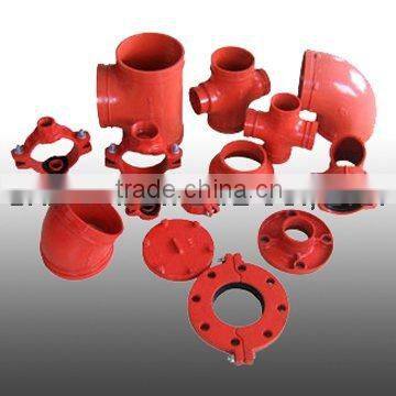 Red Ductile Iron Grooved Pipe Fittings