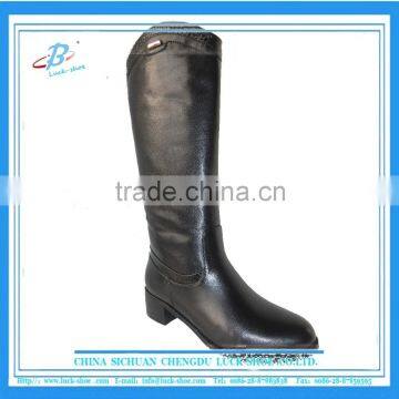 Black genuine leather boots women long boots sexy over knee boots